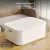 2Pack Storage Box with Lid, Stackable Plastic Organizer for Kitchen, Bedroom