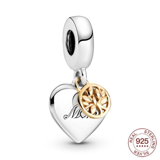 925 Silver Charm Two Tone Wedding Ring Charm Pendant For Original Panjia Necklace Women Fashion Jewelry Gift