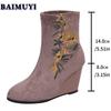 Print Wedges Women Suede Ankle Snow Boots High Heels Shoes 2025 Trend Winter New Sexy Chelsea Boots Elegant Pumps Mujer Botas