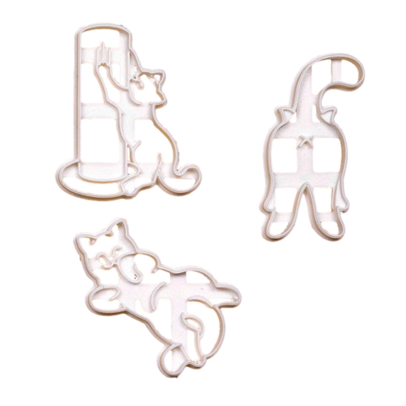 

3Pcs Plastic Biscuit Mold Cookie Stamps Cartoon Cat Cookie Cutters DIY Fondant Cake Mould Kitchen Pastry Bakeware 3PCS