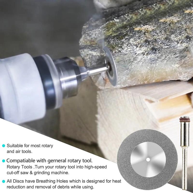 10pcs 16/30/40mm Diamond Saw Blade Mini Grinding Wheel Saw Cutting Disc Grinding Wheel Circular Saw Blade for Dremel Rotary Tool