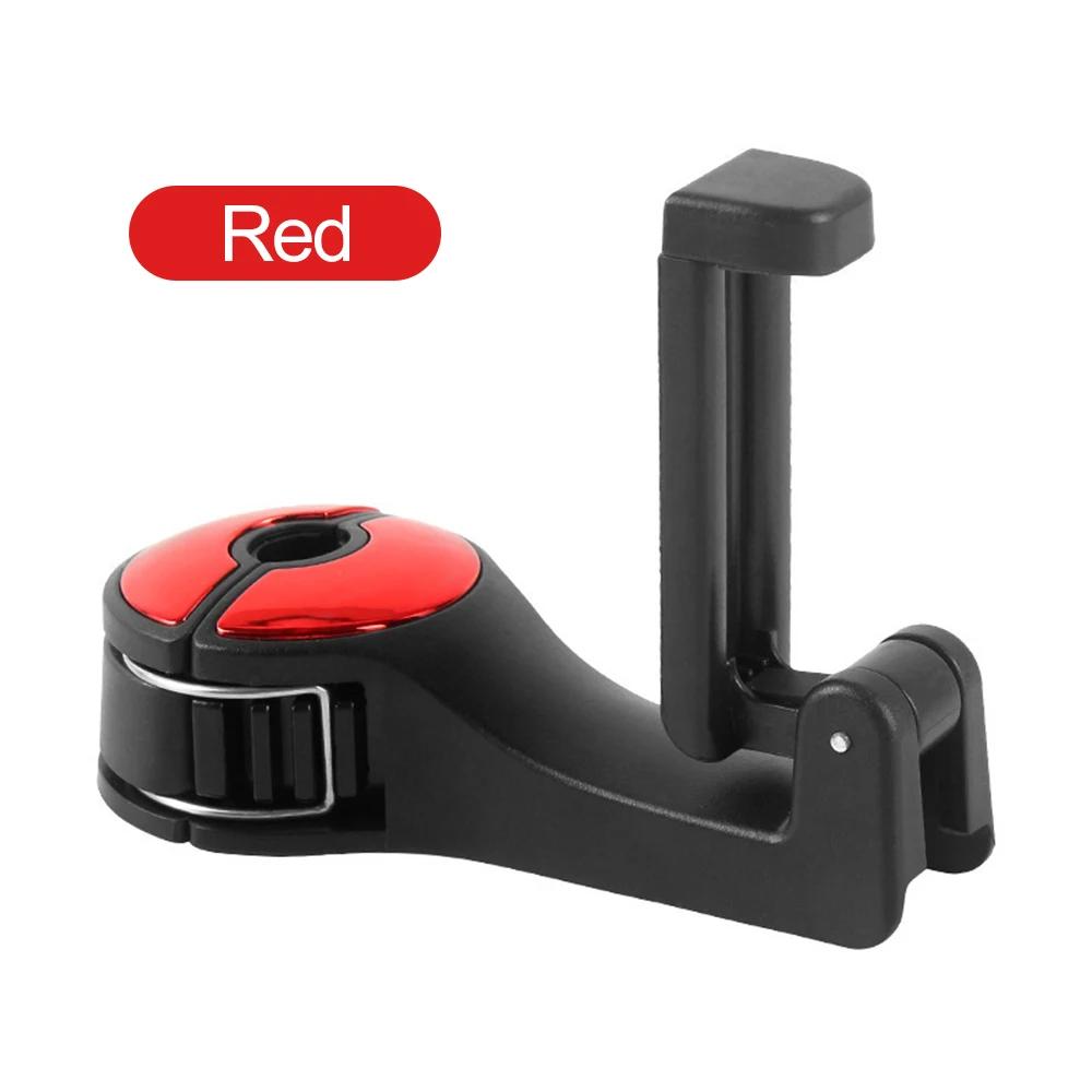 

Крючок для спинки сиденья автомобиля, подголовник, скрытое крепление, органайзер для заднего сиденья автомобиля, автомобильные аксессуары, крючки для подвешивания, вешалка для хранения, универсальная красный