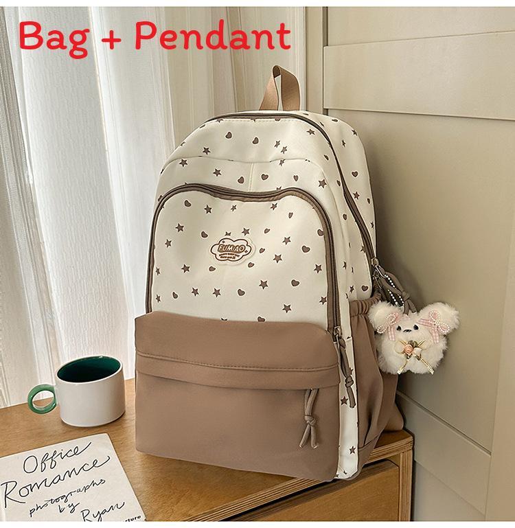 Youth Nylon Starry Backpack With Design For Girls Daily Use