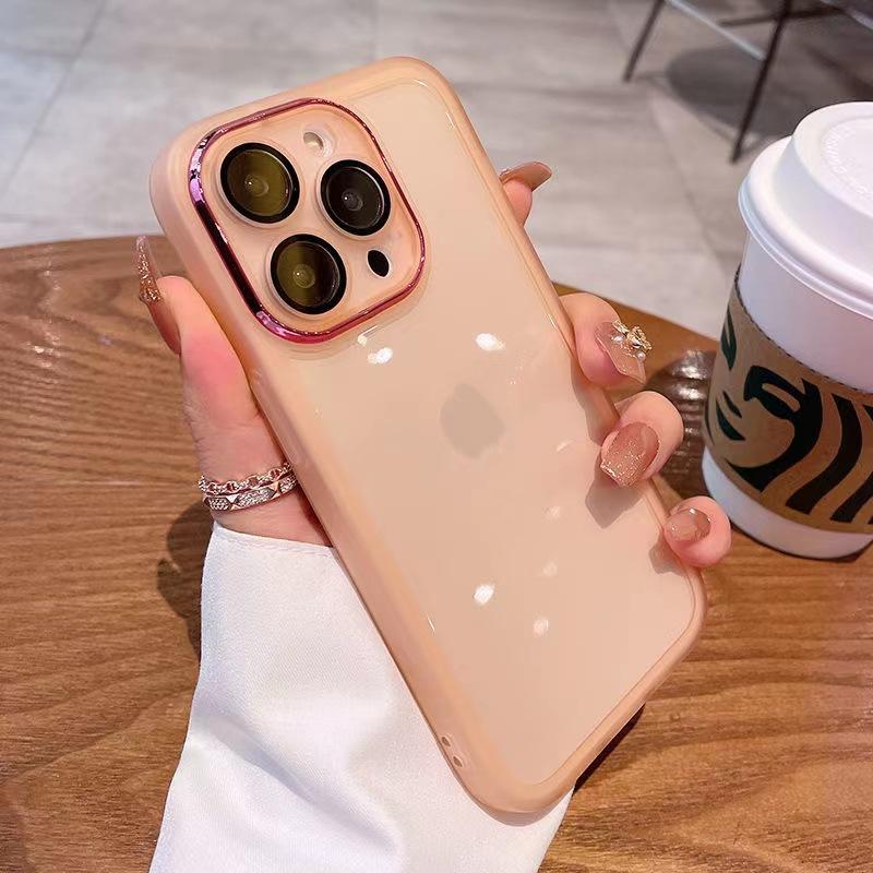 Applicable To IPhone16proMax Glamorous TPU Case Apple 15 Translucent I14 Full Inclusive Anti Fall Protection Case