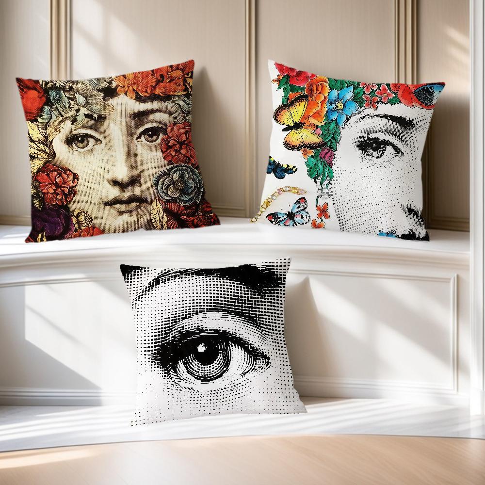 Soft Pillow Girl Case for Sofa Living Room Art Face Home Office Decor Protective Covers P-Piero F-Fornasettis Modern