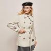 Fanzhen Damen Mittellanger Trenchcoat im britischen Stil