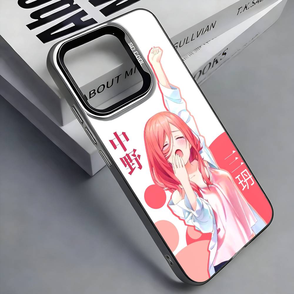 M-Miku N-Nakano Colorful Silver Back Phone Case For IPhone 17 16 15 14 13 12 11 Plus Pro Max Plus