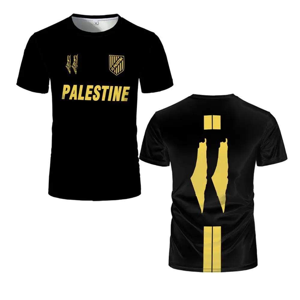 

New Palestinian Flag Jersey Summer Light Digital Breathable Printed Short-sleeved Men and Women Fashion Sports T-shirt 4XL