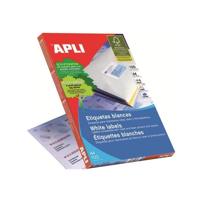 APLI PAPER Auto-adhésif blanc 57 x 105 mm 1000 unités (100 feuille(s) x 10) étiquettes