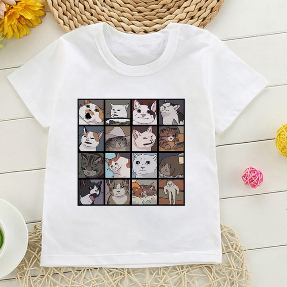 2-13 Jahre Kinder T-Shirt mit Katzen-Print Kinder T-Shirt Kinderkleidung T-Shirt Tops T-Shirt Jungen Mädchen Baby T-Shirt