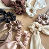 New Satin Silk Bows Woman Elastic Headband Satin Hair Bows With Elastic Band French Hair Bands Shiny For Hair Accessories Ladies