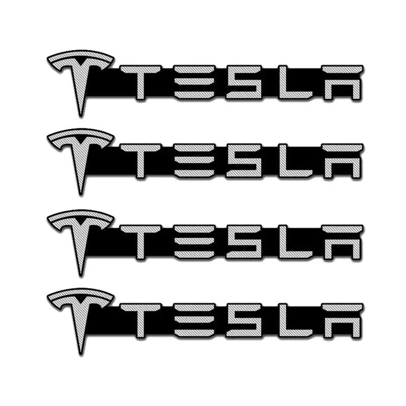 

Car Sticker Tesla 4pcs Metal Car Audio Sound Badge Stickers Emblem Decals Decoration for Tesla Logo Model S Model X Model 3 Road чорний