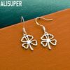 Exquisite 925 Sterling Silver Openwork Four-Leaf Clover Pendant Earrings - Fashion Gift Jewelry