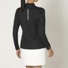 FootJoy DRY THROUGHLIGHT Color Sleeve Long Sleeve Mock Neck Shirt, Black, Women's, Size Small, FJW-F24-S03, 32267-S