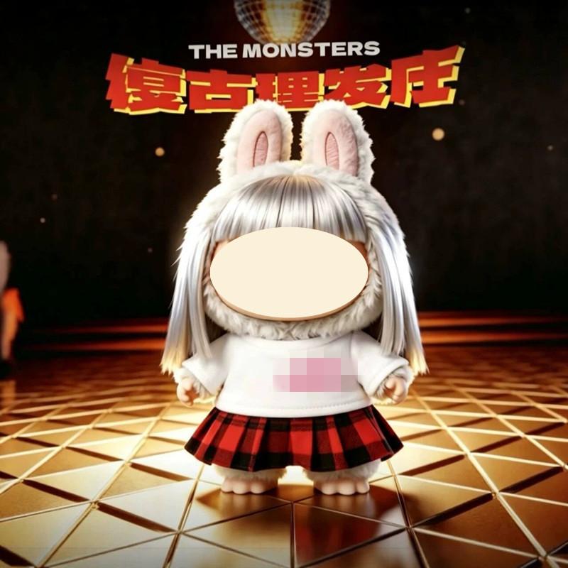 [Cloth Only] the Same Outfit As Lisa -  Red Checkered Skirt Paired with a White T-shirt Doll Accessory