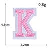 Exquisite Pink Embroidered Alphabet Patch for Jackets & DIY Decor