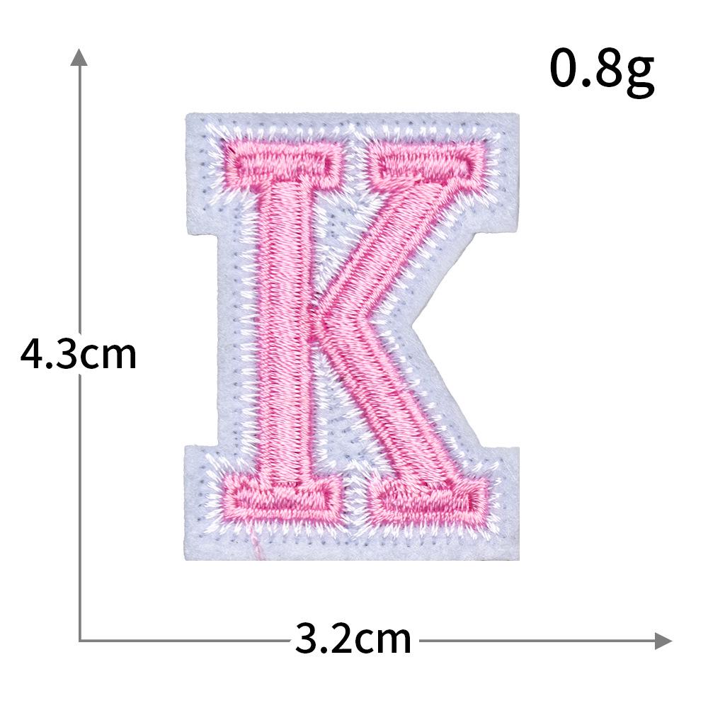 Exquisite Pink Embroidered Alphabet Patch for Jackets & DIY Decor