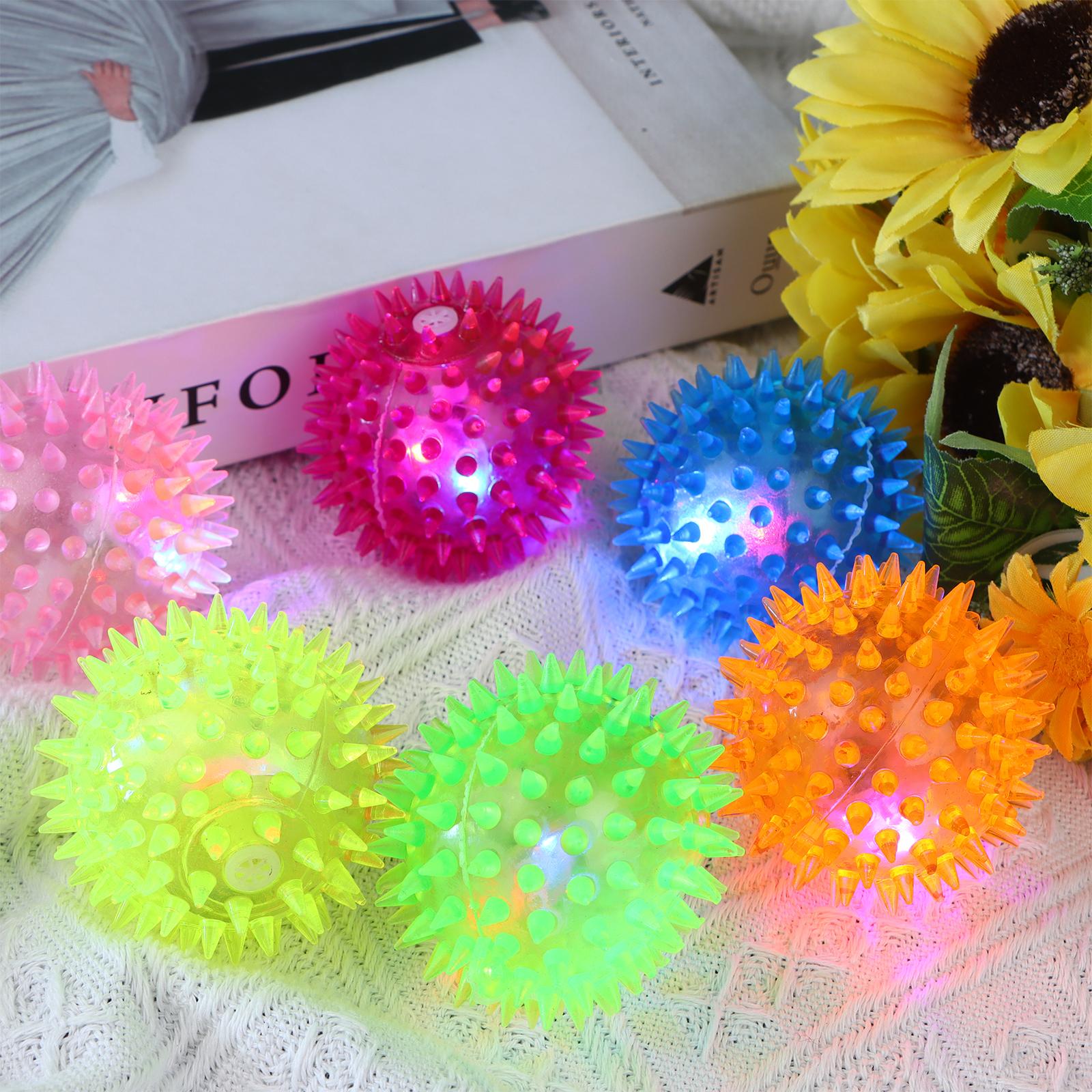 

24 Pieces Light Up Bouncy Ball Light Up Spike Rubber