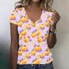 Women's V-Neck Halloween Print Blouse Lightweight Spring Summer Top