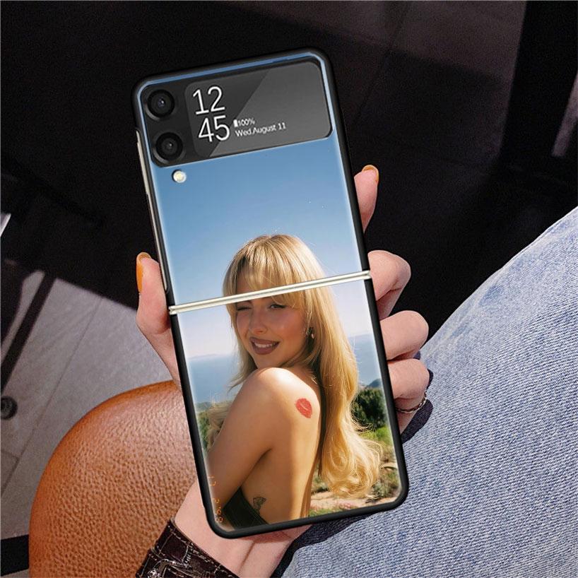 CR66 S-Sabrina C-Carpenter Phone Case For Samsung Z Flip 7 6 5 4 3 Galaxy ZFlip7 ZFlip6 ZFlip5 ZFlip4 ZFlip3 5G Print Cover