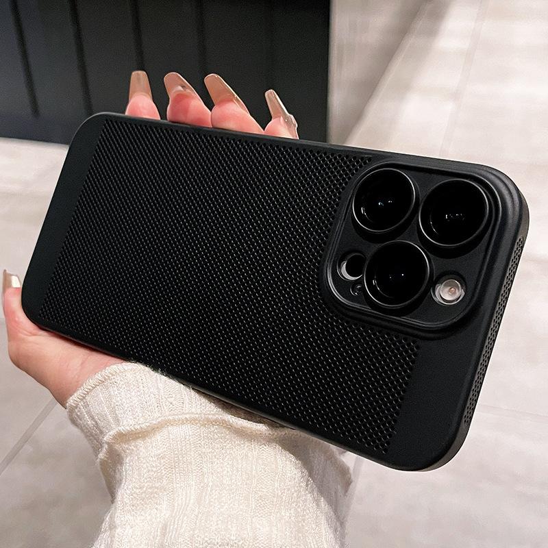 Summer heat dissipation mesh is suitable for iPhone16PROMAX mobile phone case, ultra-thin and breathable Apple 15 lens film, anti-drop.
