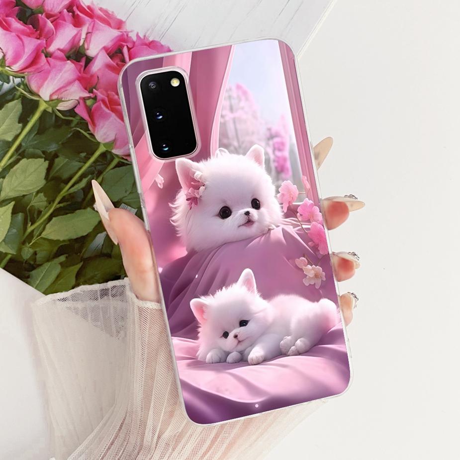 For Samsung Galaxy S20 Plus Case SM-G985F Luxury Bow Flowers Painted Cover Soft Silicone Case For Samsung S20+ S 20 Plus 5G Bags
