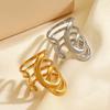 Stainless Steel Multi-Layer Line Ring Thick Simple Style Trendy Design Hip-Hop Originality Ring Retro Irregular Ladies' Jewelry