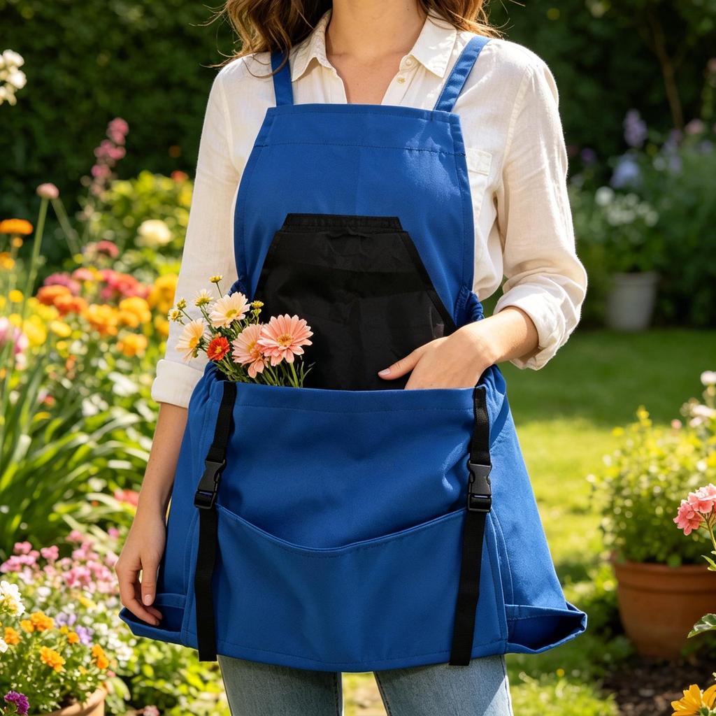 Garden Apron Outdoor Picking Large Pocket Apron Gardening Quick Release Harvest Apron Backpack Tool Gardeners Apron Picking Bag
