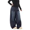 Retro Design Wide-Leg Scimitar Jeans - Versatile, Loose-Fit Women's Pants for Fall and Winter