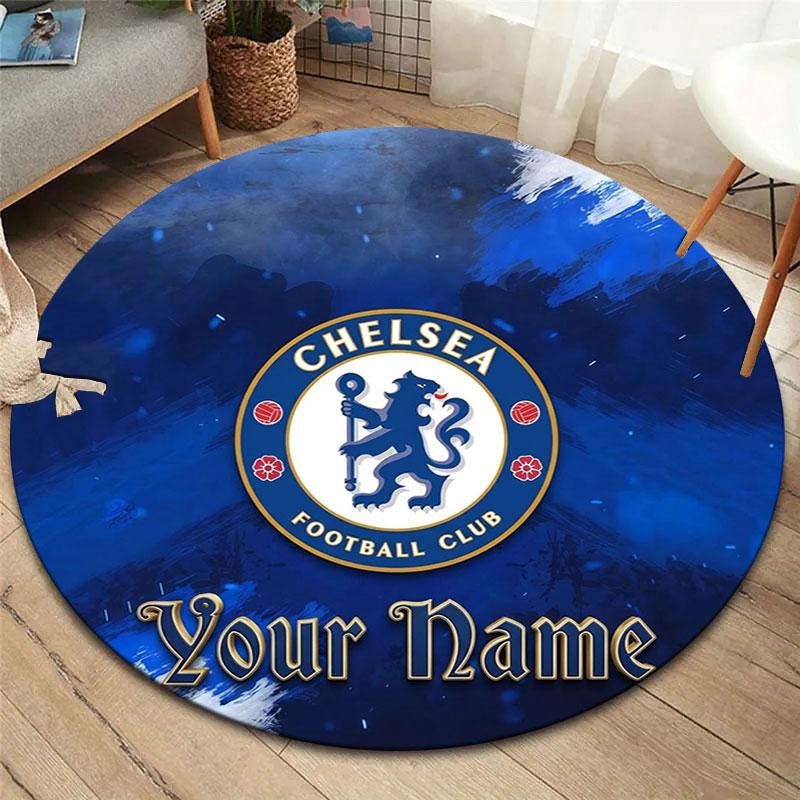 Chelsea F Custom Name Round Area Rug,Carpet Rug for Living Room Bedroom Sofa Playroom Decor,Non-slip Floor Mat
