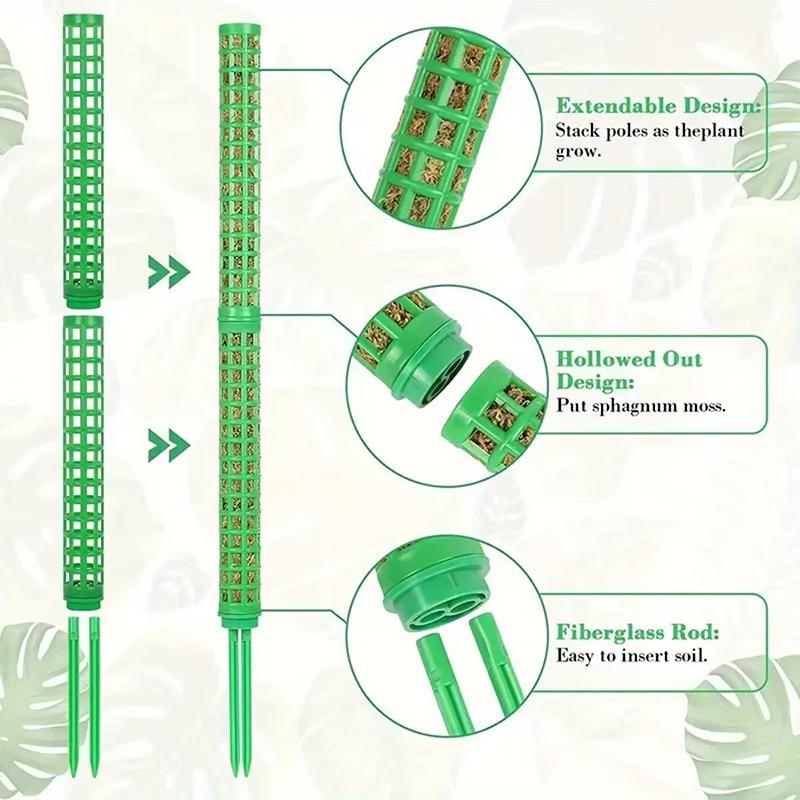 2/4/6Pcs Plastic Moss Poles Plant Stakes Indoor Plants Moss Poles Monstera Plants Water Moss Poles Gift