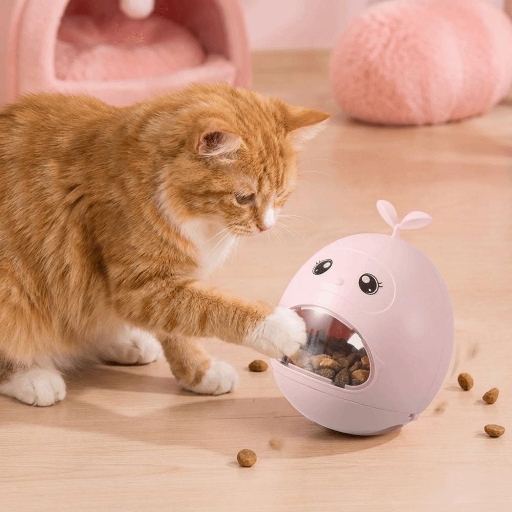 Stimulationsspielzeug Haustier-Leckerli-Spender Cartoon-Katzenfutterspender Katzen-Futterspender Fütterungszeit