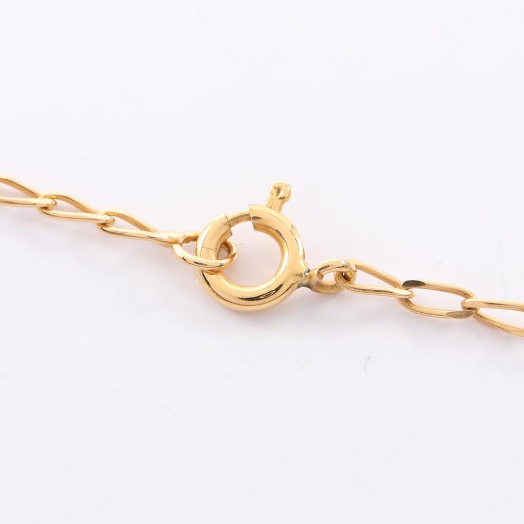 Used CELINE Triomphe Necklace Gold Plated Rhinestone Gold Clear Used