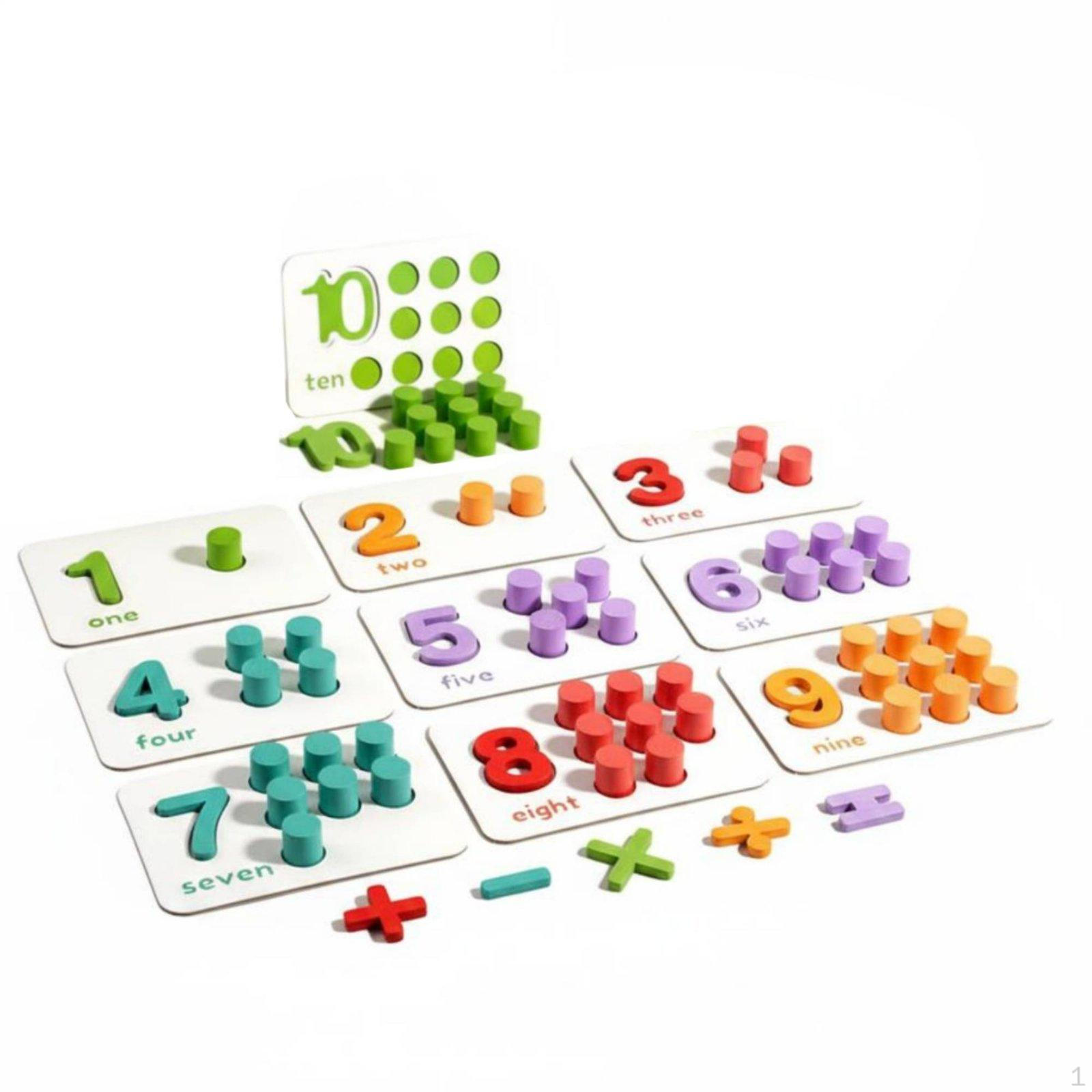 Number Matching Board Addition and Subtraction Wooden Early Learning Sorter Toy for