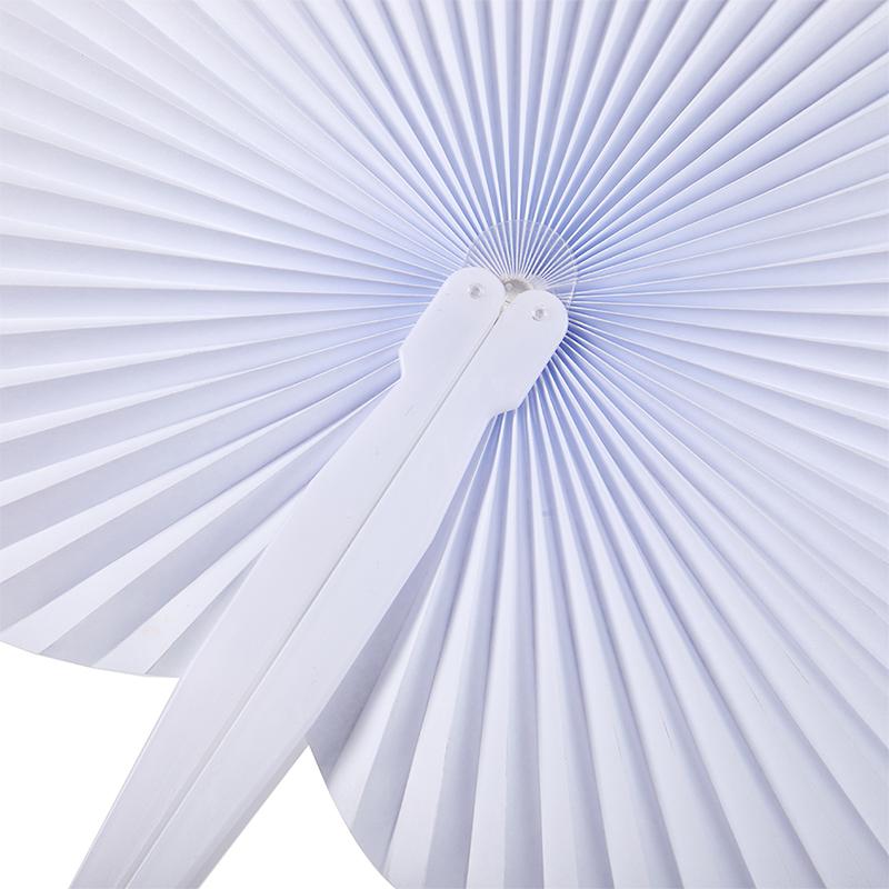 White Folding Paper Fans Heart Shaped Assortment With Plastic Handle For Diy Wedding Favor Party Bag Filler