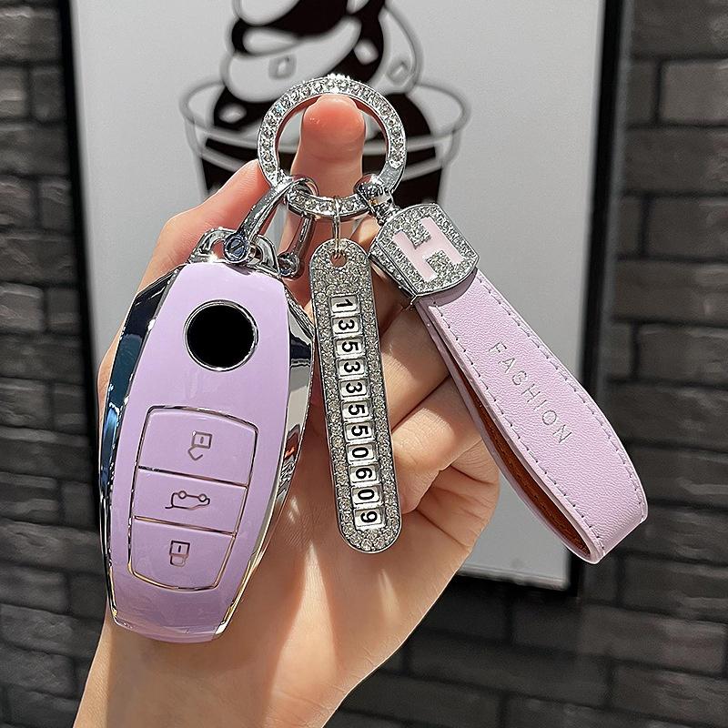 Tpu Car Remote Key Case Cover Protect Shell Fob For Vw Volkswagen Touareg 2013- Keychain Accessories