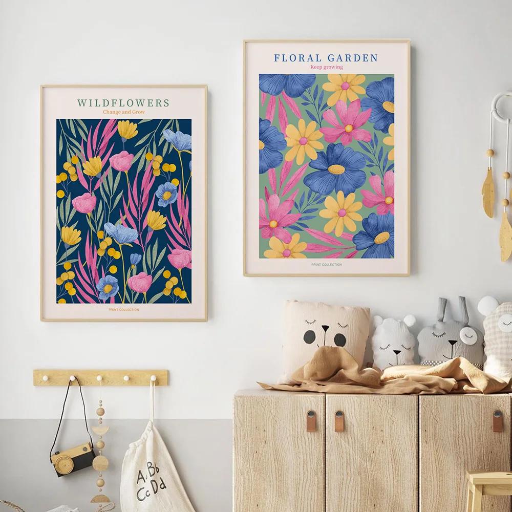 Flower Market Abstract Floral and Prints Modern Wall Art, Canvas Painting, Nordic Posters, Pictures for Living Room, Home Decor