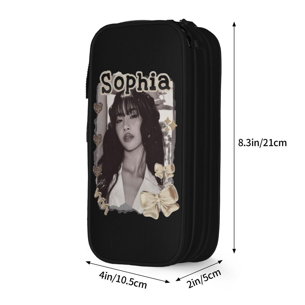 Katseyes Sophia Kpop Girl Group Pencil Cases New Pen Box Bag Student Big Capacity Office Gift Pencil Pouch