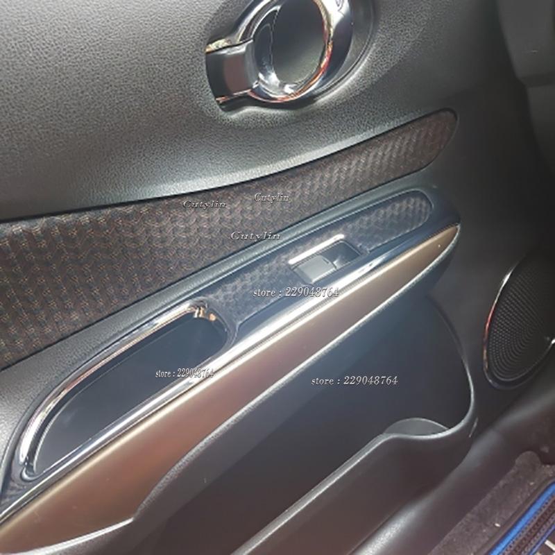Right Hand Driver For Nissan Note E12 E-power 2016- ABS Matte Shiny Window Switch Panel Frame Cover Trim Interior Stickers