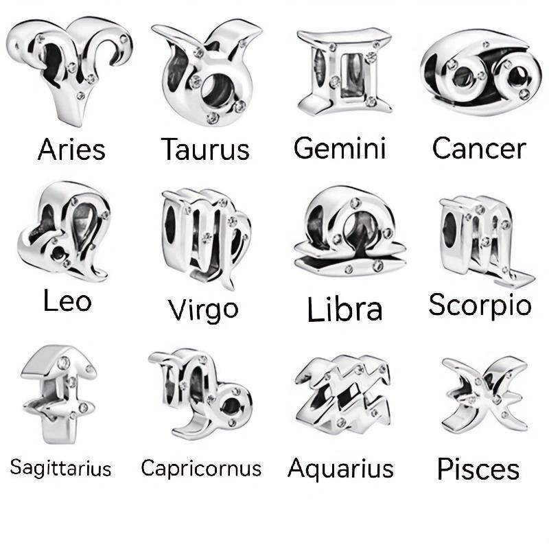 1 Stück 12 Sternbilder Serie Anhänger Passend für Armband Anhänger Stern Perlen Anhänger 12 Horoskop Für Armband Halskette Geburtstagsgeschenk