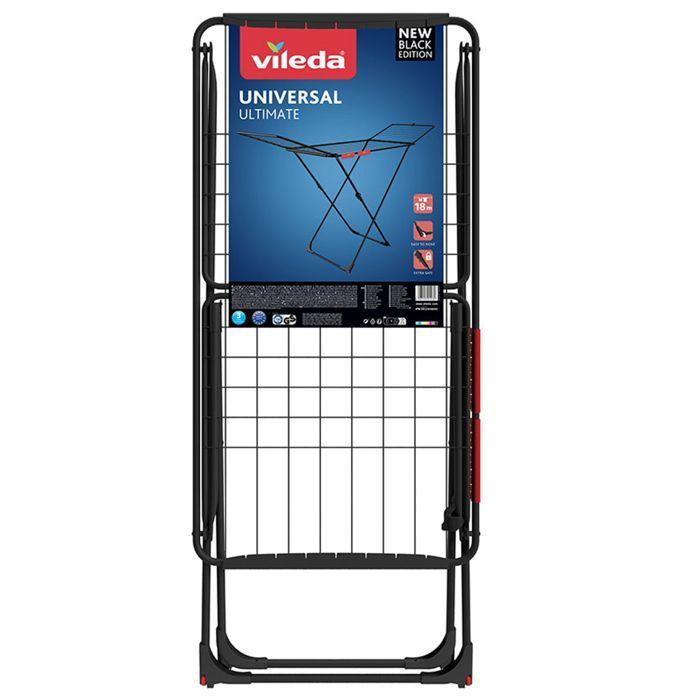 Vileda Universal Ultimate Clothes Dryer, Drying Rack, 18m² Drying Area, Black