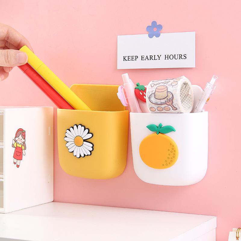 Cartoon Wall-mounted Storage Box Mobile Phone Charging Box Remote Storage Box Bedside Hanger Decoration Wall Holder Organization