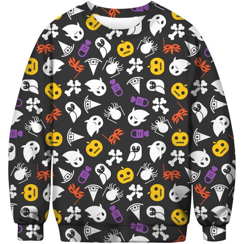 Autumn 3D Pumpkin Series Printed Sweatshirts Fashionable Casual Sports Long Sleeved Men's Sweatshirts