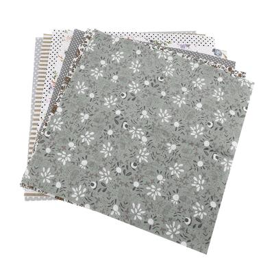 7 piezas 25*25cm Tela de Algodón DIY Cuadrados Surtidos Precortados Kit de Ropa de Cama Paquete de Cuartos Serie Gris