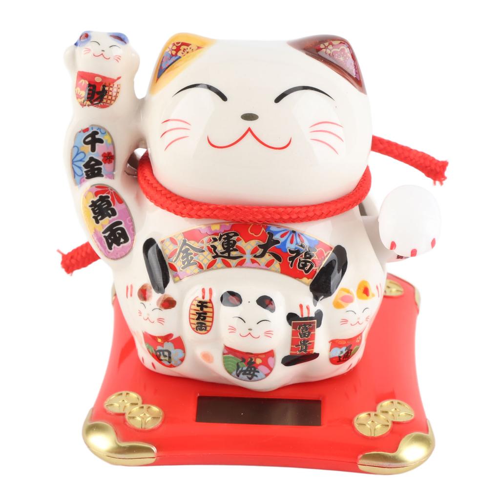 Ceramic Wealth Welcoming Cat Ornament Desktop Fortune Cat Craft for Home Shop Store Business GiftType 3