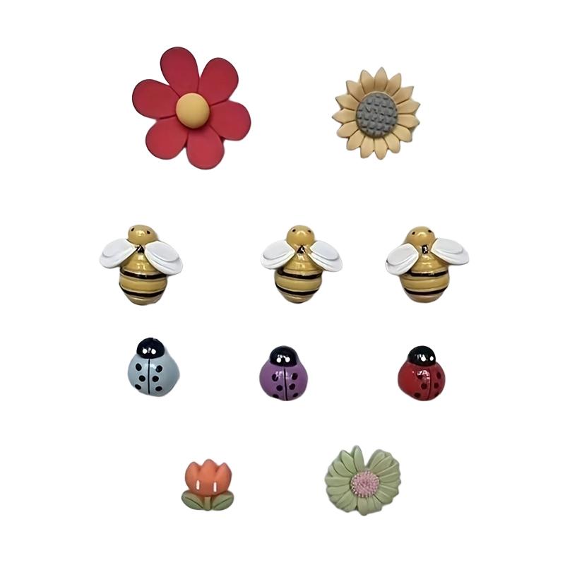 10 PCS/Set Kitchen Magnet Set for Home Decor Refrigerators Floral Bee Fridge Magnets Set Nature-Inspired Fridge Magnet Collection