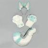 4Pcs/Set Kitsune Fox Ears & Tail & Paw Gloves Plush Anime Cosplay Prop For Lolita Furry Convention Halloween Costume Accessories