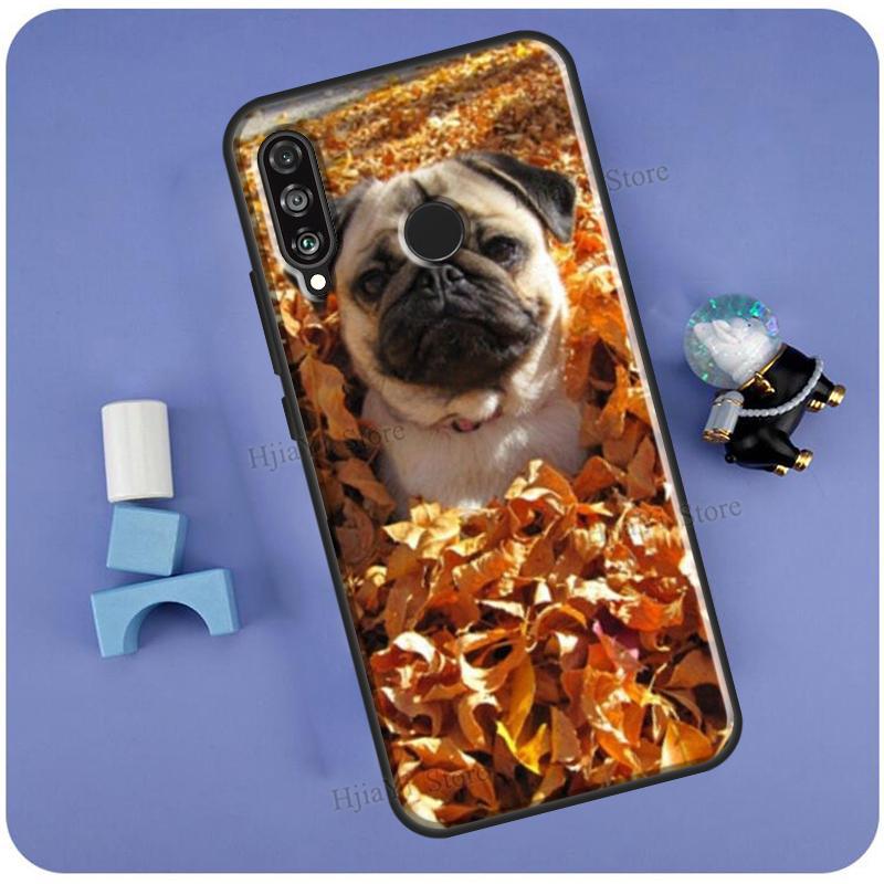 Cute Pug Dog Case For Huawei P50 Pro P20 P30 P40 Mate 20 Lite P Smart 2019 Nova 5T Honor 50 Lite 9X 8X