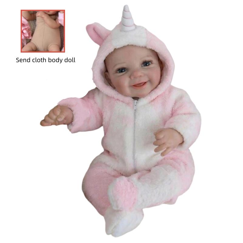 

Реалистичные 48 см Тканевое тело Полностью силиконовое тело Куклы Реборн Вивьен Ручная роспись 3D имитация кожи Кукла Милая улыбающаяся Бебе Реборн Малышка Девочка Мальчик 48cm cloth body