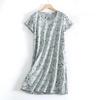 Plus size Estate Donna Camicia da notte Manica corta Simpatico cartone animato pigiameria dolce O Collo Camicie da notte Pigiama Pigiama da donna in cotone